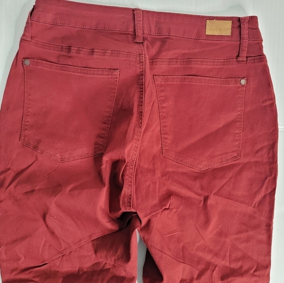 Judy Blue Jeans Sz 14 W High Rise Stretch Skinny Fit  Terracotta Burgundy - Picture 3 of 10